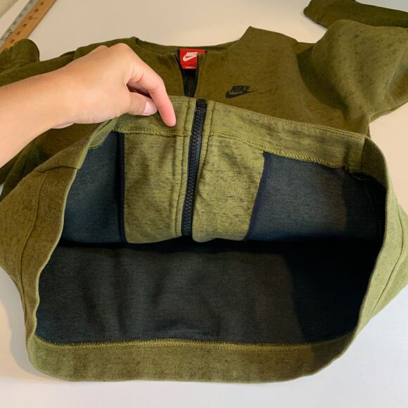 Nike Jacket Womens S Small Moss Black Tech Fleece Dropped Shoulders Full Zip - Picture 9 of 13